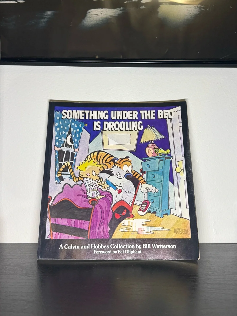 New Vintage 1988 Calvin & Hobbes Something Under The Bed Is Drooling Book